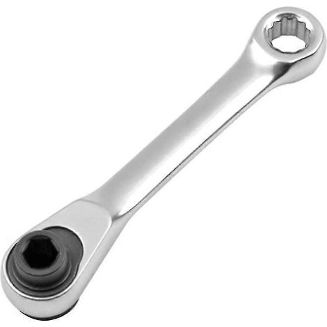 Mini-1/4"-Doppelratschenschlüssel mit Schraubendreherbit und Ratschengriff