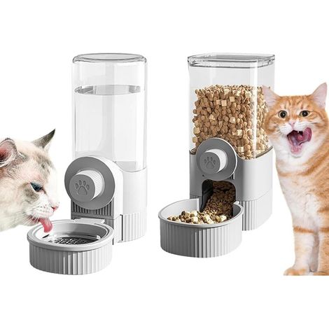 Dispensador colgante combinado de comida y agua para conejos, cobayas, hámsteres, gatos y perros.