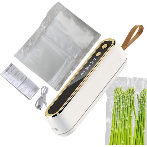 Machine d'emballage sous vide — machine d'emballage portable sans fil, machine d'emballage automatique — idéale pour conserver la viande fraîche et stocker les aliments dans la cuisine