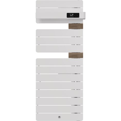 THERMOR - Sèche-serviettes connecté Allure 4 étroit 500W Blanc brillant/Chêne Mat à droite - 483359 (1/2)