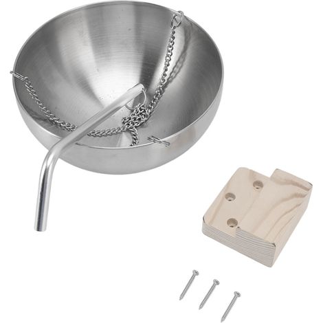 Ciotola per sauna in acciaio inox – sospesa – aromaterapia – tazza per oli essenziali + blocco di legno – 20 cm