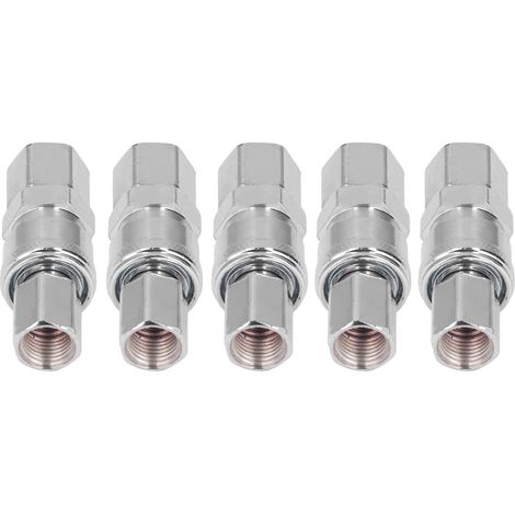 Jeu de 5 raccords pneumatiques rapides en acier inoxydable nickelé, coupleur et fiche 1/4 femelle (SF+PF-20), connecteur d'air comprimé, kit d'embouts mâles-femelles. (1/5)