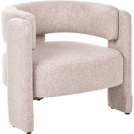 Sillón de tela con respaldo curvo sillón decorativo estilo escandinavo moderno beige Maggeby
