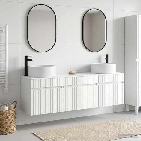 vidaXL Bathroom Cabinet Set 3 pcs High Gloss White 49 x 44.5 x 65.5 cm (1/5)