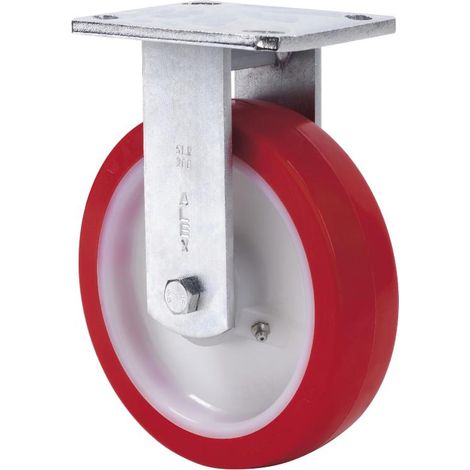 RUEDAS ALEX rueda fija  17slr150-po nylon blanco-poliur.rojo eje liso (1/3)