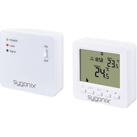 [GEBRAUCHT] B-Ware Sygonix Funk-Raumthermostat SY-5470190 Aufputz Wochenprogramm 1 St. Weiß (1/2)