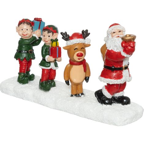 Accessoire pour Village de Noël - Père Noël Bonhomme de neige Lutin et Renne - Feeric Christmas