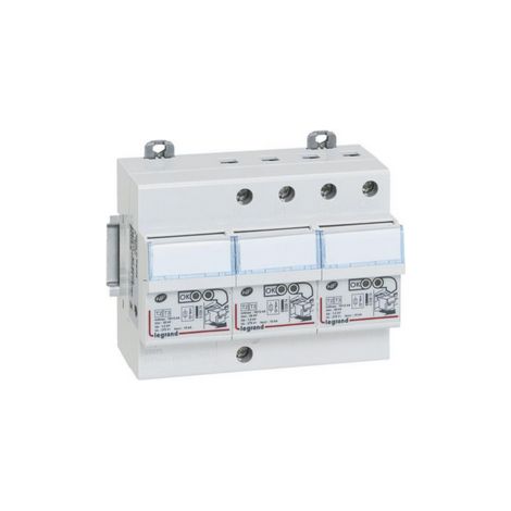 Parafoudre protection tableau de distribution avec protection intégrée type 2 Imax 12kA par pôle 3P+N 2 modules LEGRAND 003973 (1/2)