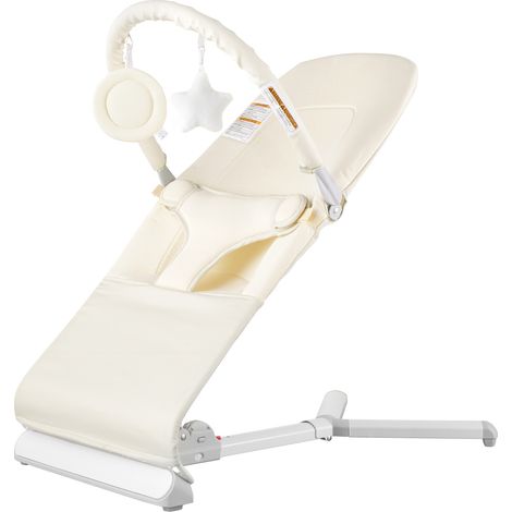 Mophorn Baby Bouncer, seggiolino pieghevole per neonati da 0 a 9 mesi, seggiolino per neonati con 2 angoli di reclinazione e barra dei giocattoli girevole (1/5)
