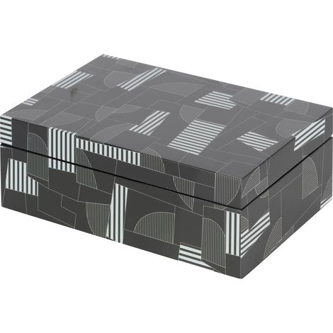 Boîte en MDF noir et gris 28 x 18 x 10 cm