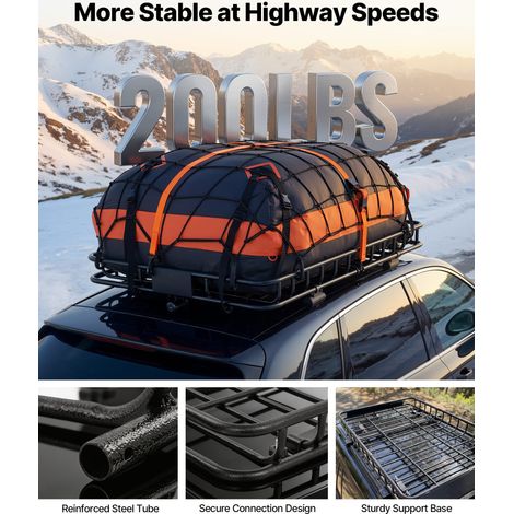 Panier de Toit pour Voiture - 1371x864x102 mm Porte Bagage avec (1/5)