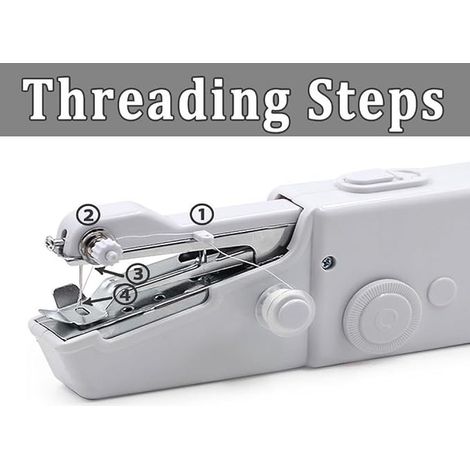 Manual Sewing Machine, Portable Sewing Machine, Mini Sewing Machine, Hand Sewing Machine, Beginner Mini Portable Sewing Machine, Clothing, Cutting, DIY (White)