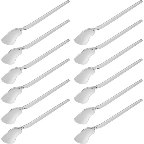 12 Pièces Cuillères Inox Coréen en Forme de Fleur pour Café, Glace et Dessert