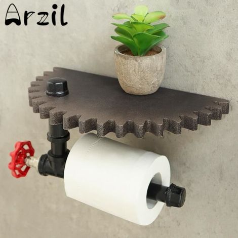 AvanC Porte-rouleaux WC Pipe Industrielle Vintage Rétro de Salle de Bain Toilette (1/4)