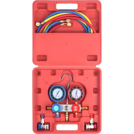 Manifold Frigoriste Voiture Testeur Climatisation Diagnostic Auto 2 voies R-134a