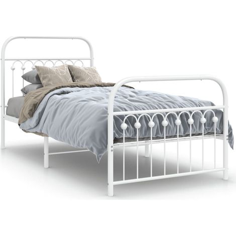Maison Exclusive - Cadre de lit métal sans matelas avec pied de lit blanc 90x200cm