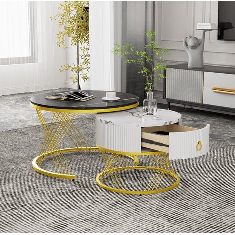 tavolo soggiorno 70x70 set modulare con cassetto HAVRYA (1/5)