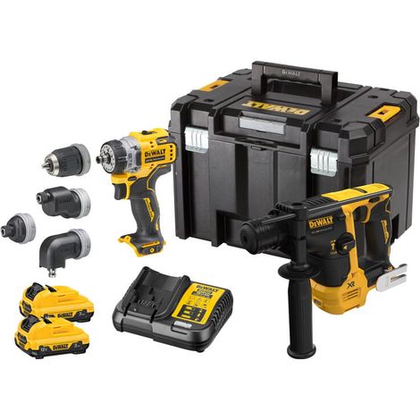 Kit 2 utensili XR 12V 3Ah Li-Ion Brushless DEWALT Trapano avvitatore + avvitatore a impulsi - DCK2101L2T-QW