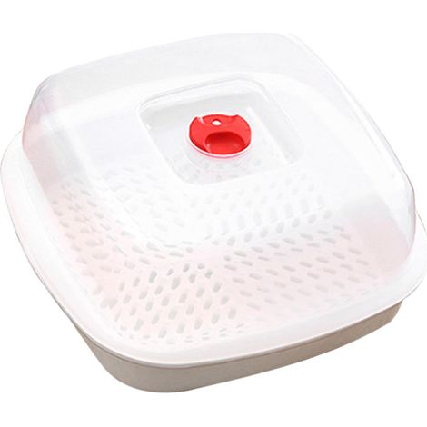 Cuiseur vapeur pour micro-ondes avec couvercle, récipient vapeur en plastique pour la cuisson en cuisine et la préparation d'aliments sains (1/5)