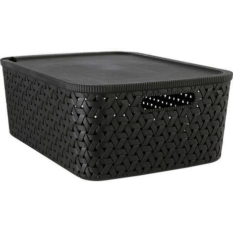Boîte de Rangement Tressée "Tressy" 15L Noir