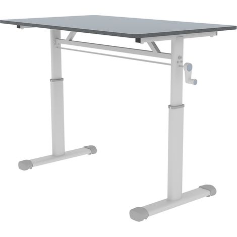Escritorio elevable gris de madera y metal, 100 x 60 x 90 cm HOMVRA (1/5)