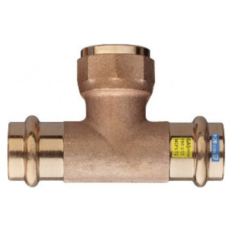 Tee bronzo ø15 - 1/2" rame pressfitting