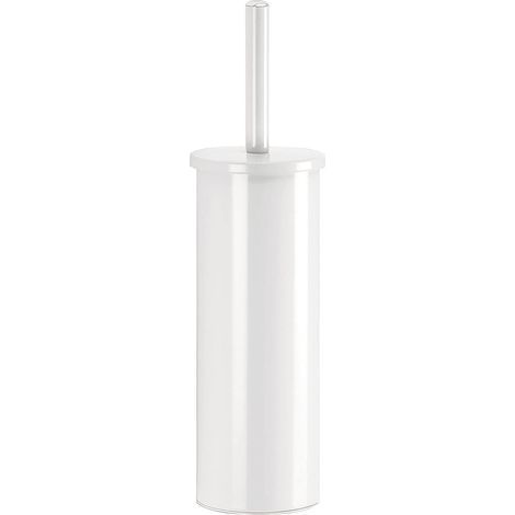 1 - Brosse WC - Support Mural - Acier Inoxydable - Finition Mate Blanche - Pour Salle De Bain - Blanc - 30x10cm (1/4)