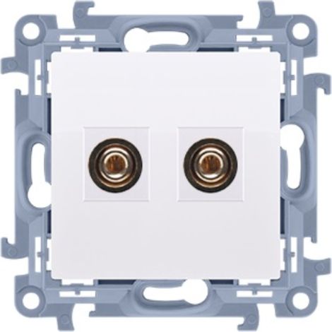 Accessori - Simon10 Presa per altoparlante singolo - 1 cassa acustica (modulo). Sezione del cavo di uscita: 6 mm2 bianco CGL2.01/1