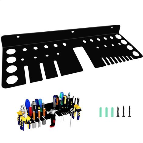 Support Rangement Tournevis Étagère de Rangement Pour Outils de Garage, 40 cm Support mural garage et jardin Garage Tool Manager Porte Outils Mural pour Les Pinces et Les CléS pour L'Atelier (1/5)