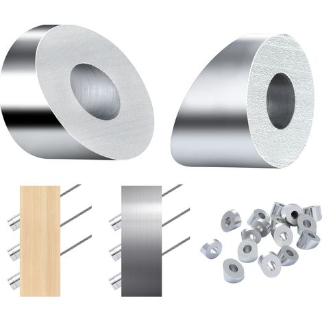 VEVOR 20Pack Cable Railing Kit 3.2mm Wheel Protector Sleeves, Bundle with Black Invisible Swage Tensioner and Terminal, Cable Railing Safeguard Covers for 3.2/4.8mm Wire Rope Multi-Angle Install