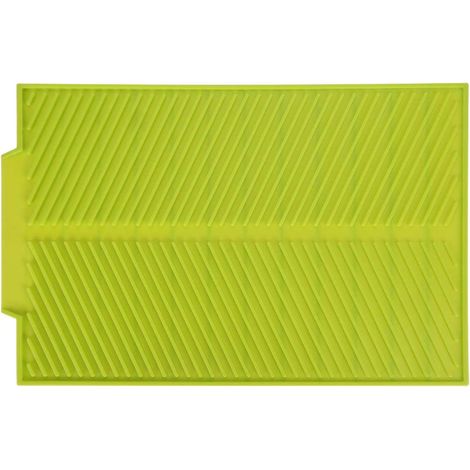 Tapis de vidange Planche à égoutter universelle Plats de séchage Tapis de séchage enroulable antidérapant Plateau en silicone résistant à la chaleur et antidérapant (vert) (1/5)