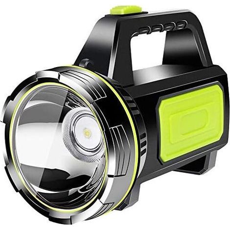 Linterna LED recargable ultrabrillante Ulisem, luz portátil USB grande, foco de alta potencia, luz lateral a pilas. (1/4)