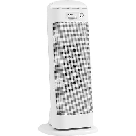 HOMCOM calefactor eléctrico bajo consumo, 2000W PTC, con 4 modos, termostato regulable, oscilación 55°, protección contra vuelcos y sobrecalentamiento