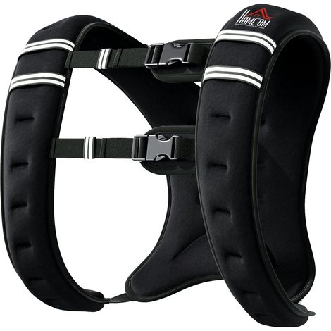 Giubbotto Zavorrato 5kg Traspirante con Tasca Portaoggetti e Spallacci 40x35 cm in tessuto Oxford Nero (1/5)