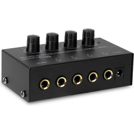 Mini amplificateur stéréo pour casque 4 canaux ultra-compact HA400, convertisseur audio jack 6,5 mm vers 3,5 mm inclus, prise européenne (1/5)
