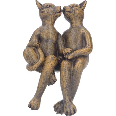 Ornement Résine Chat Mignon Miniature Décor Main Peint pour Jardin Terrasse Intérieur