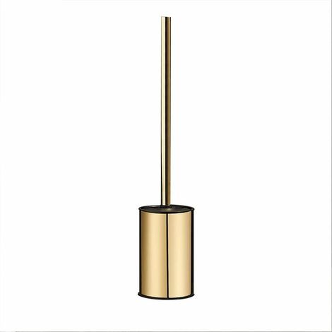 Brosse WC murale dorée en acier inoxydable 304 rond pour salle de bain (doré) (1/5)