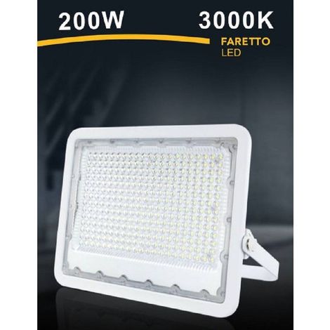 Trade Shop - LED-Strahler 200 Watt Ultraflach Außen Weiß IP65 Licht 6500K 4000K 3000K FS200W-B -