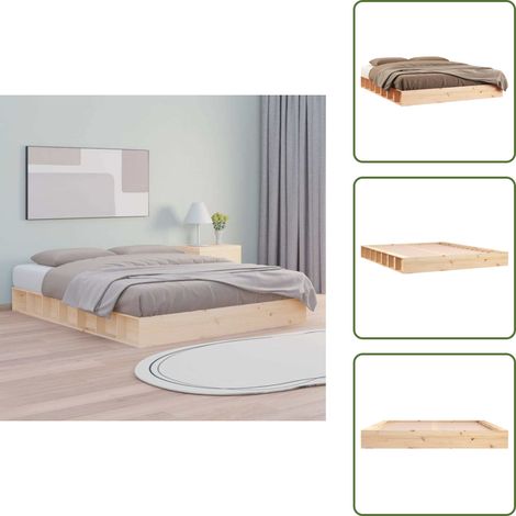Massivholzbett 180x200 cm - Bettrahmen - Bettrahmen - Bett - Holzbettrahmen (1/5)