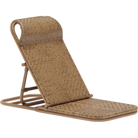 Chaise Longue en Rotin "Ellie" 90cm Marron