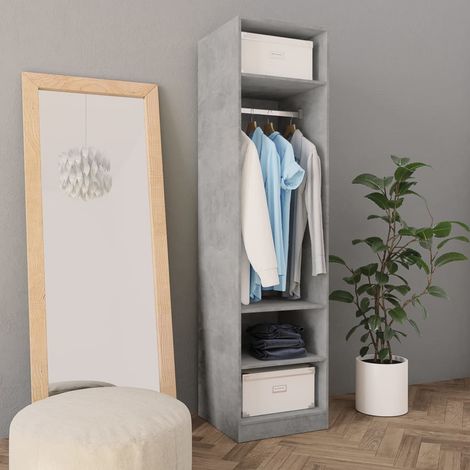 Garde-robe moderne,Armoire de rangement Penderie,Armoire de vêtements Gris béton 50 x 50 x 200 cm Aggloméré -BonneVie67509 (1/5)