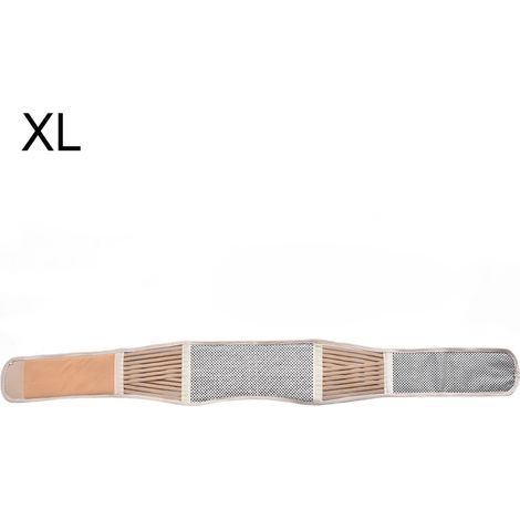 Ceinture chauffante auto-chauffante aimantée soutien lombaire dos respiration unisexe beige XL (1/5)