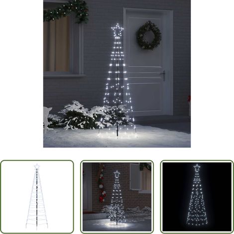 Weihnachtsbaum Erdspitzen -  LED Weihnachtsbaum mit Erdspießen Kaltweiß 250 cm Eisen