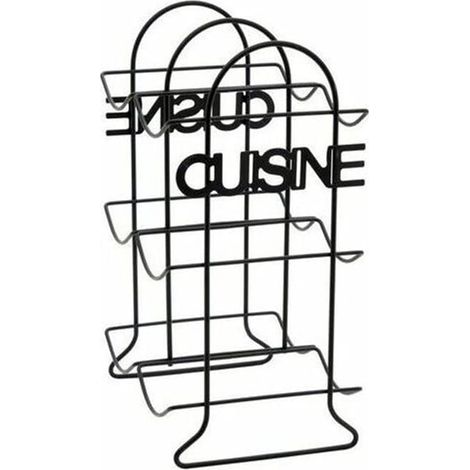 Cantinetta Vino in metallo Nero, misura 20x16x34 cm con 3 ripiani da 2 slot - Portabottiglie in Metallo Decorativo per cucina, salotto (1/5)