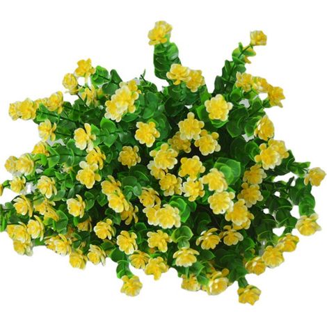 Fleurs Artificielles - Camélia à Sept Têtes - Faux Camélia en Plastique - Bouquet de Plantes Printanières - 1 Pièce (1/5)