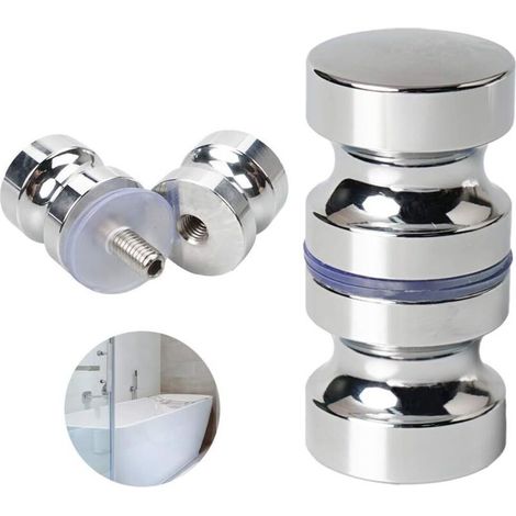 Poignée de Porte Salle de Bain, 1 Pièces Bouton de Porte de Douche en Verre, Poignee de Porte de Douche en Alliage D'aluminium pour Salle de Bain Bureau Hôtel (1/5)
