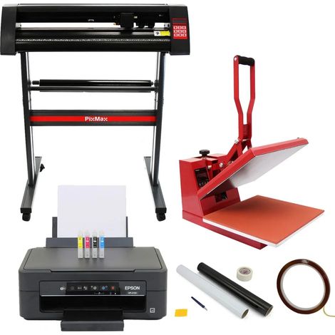 38cm Clam Press, 720mm Vinyl Cutter, Epson Printer & Weeding Kit