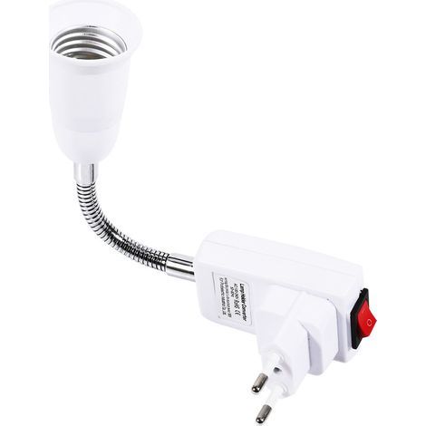 E27 Lampenfassung E27 Steckdosenadapter Stecker mit Schalter Metall (EU-Stecker) (1/4)