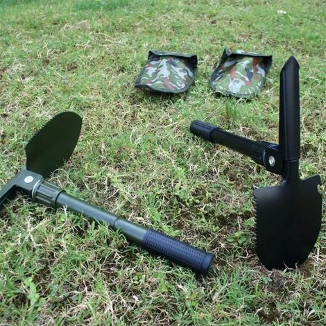 Faltbare Tragbare LKW-Montierte Ingenieur-Schaufel Camping-Zelt Outdoor-Schaufel Selbstverteidigungs-Überlebenswerkzeug Kompass Aufbewahrungstasche (1/5)