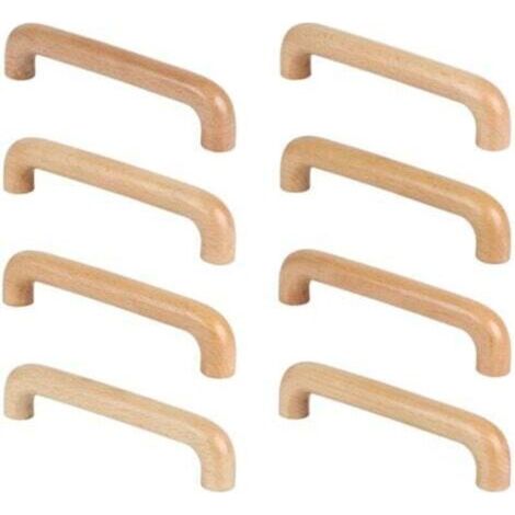 FENOPLASTICA8 Pièces Poignée de Meuble Bois, Poignée Meuble Cuisine Placards Poignee Porte, Espacement des Trous 96mm, pour Meubles de Cuisine et Tiroirs (1/4)